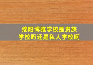 绵阳博雅学校是贵族学校吗还是私人学校啊