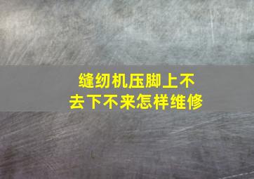 缝纫机压脚上不去下不来怎样维修