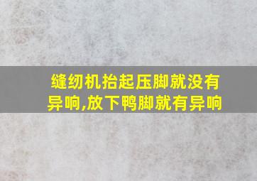 缝纫机抬起压脚就没有异响,放下鸭脚就有异响