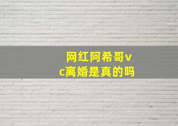 网红阿希哥vc离婚是真的吗