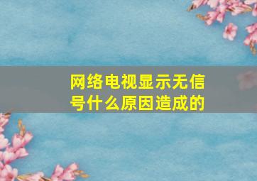 网络电视显示无信号什么原因造成的