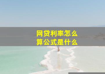 网贷利率怎么算公式是什么