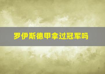 罗伊斯德甲拿过冠军吗