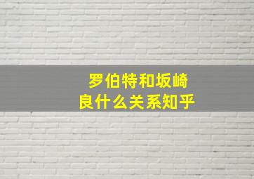 罗伯特和坂崎良什么关系知乎