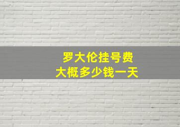 罗大伦挂号费大概多少钱一天