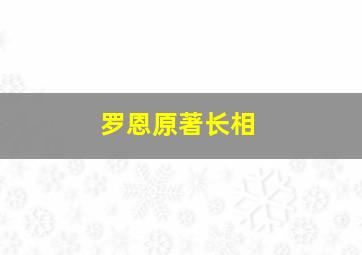 罗恩原著长相