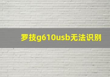 罗技g610usb无法识别