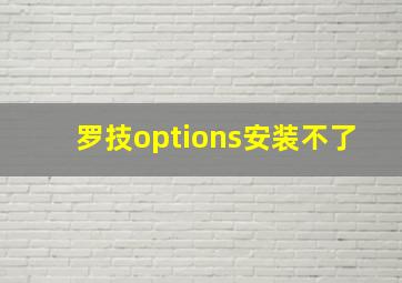 罗技options安装不了