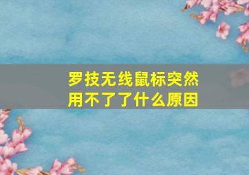 罗技无线鼠标突然用不了了什么原因