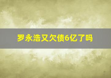 罗永浩又欠债6亿了吗