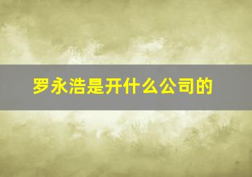 罗永浩是开什么公司的