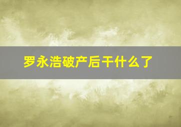 罗永浩破产后干什么了