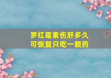 罗红霉素伤肝多久可恢复只吃一颗药