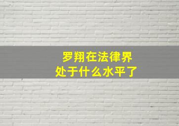 罗翔在法律界处于什么水平了