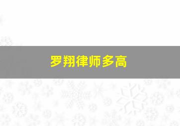 罗翔律师多高