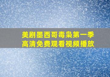 美剧墨西哥毒枭第一季高清免费观看视频播放