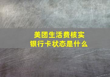 美团生活费核实银行卡状态是什么