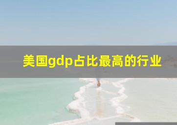 美国gdp占比最高的行业