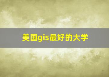 美国gis最好的大学