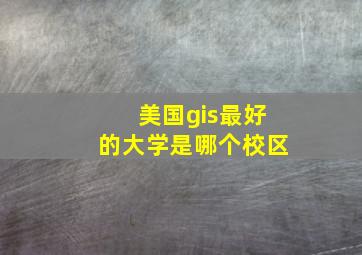 美国gis最好的大学是哪个校区