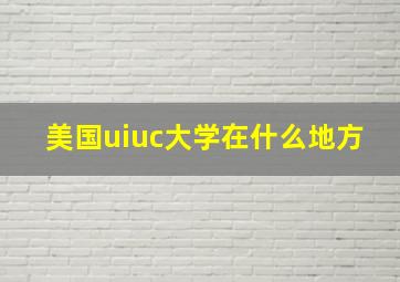 美国uiuc大学在什么地方