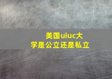 美国uiuc大学是公立还是私立