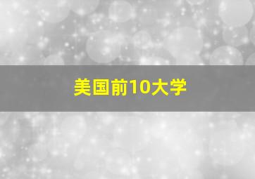 美国前10大学