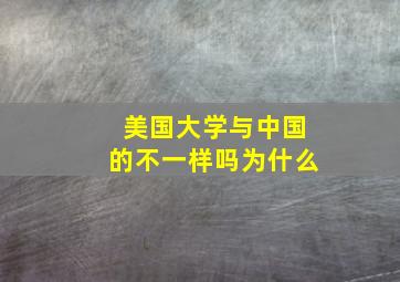 美国大学与中国的不一样吗为什么