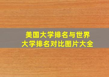 美国大学排名与世界大学排名对比图片大全