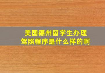 美国德州留学生办理驾照程序是什么样的啊