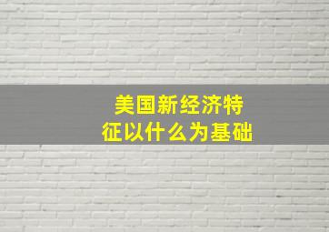 美国新经济特征以什么为基础