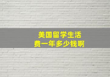 美国留学生活费一年多少钱啊