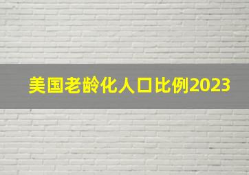 美国老龄化人口比例2023