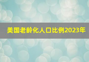 美国老龄化人口比例2023年