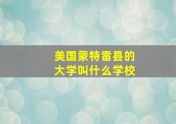 美国蒙特雷县的大学叫什么学校