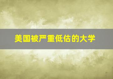 美国被严重低估的大学