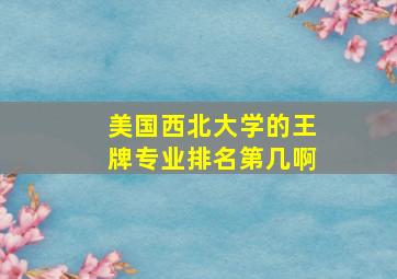 美国西北大学的王牌专业排名第几啊