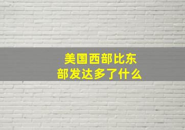 美国西部比东部发达多了什么