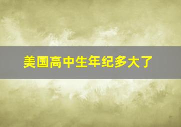 美国高中生年纪多大了