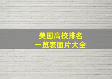 美国高校排名一览表图片大全