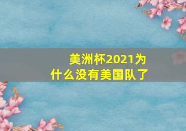 美洲杯2021为什么没有美国队了