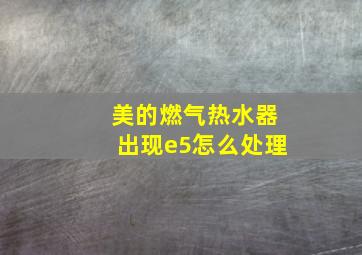 美的燃气热水器出现e5怎么处理