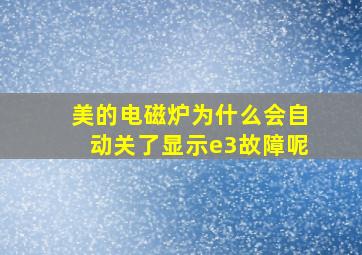 美的电磁炉为什么会自动关了显示e3故障呢