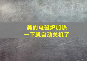 美的电磁炉加热一下就自动关机了