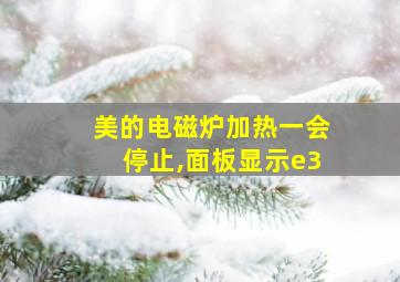 美的电磁炉加热一会停止,面板显示e3