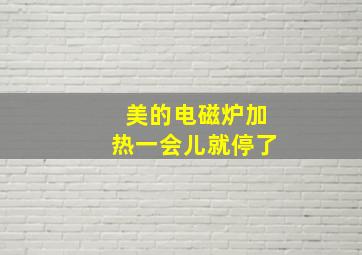 美的电磁炉加热一会儿就停了