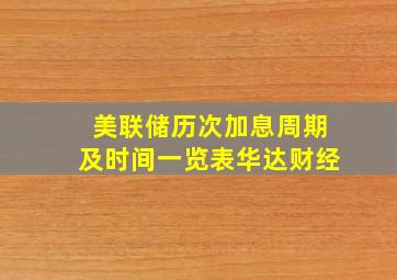 美联储历次加息周期及时间一览表华达财经