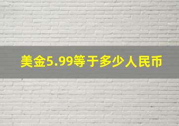 美金5.99等于多少人民币