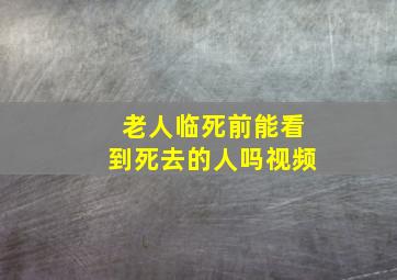 老人临死前能看到死去的人吗视频