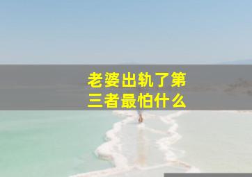 老婆出轨了第三者最怕什么